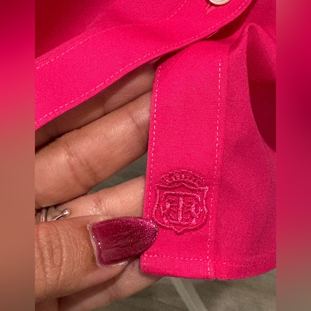 Talbots Sleeveless Button-Front Blouse in Fuchsia - Picture 6 of 8